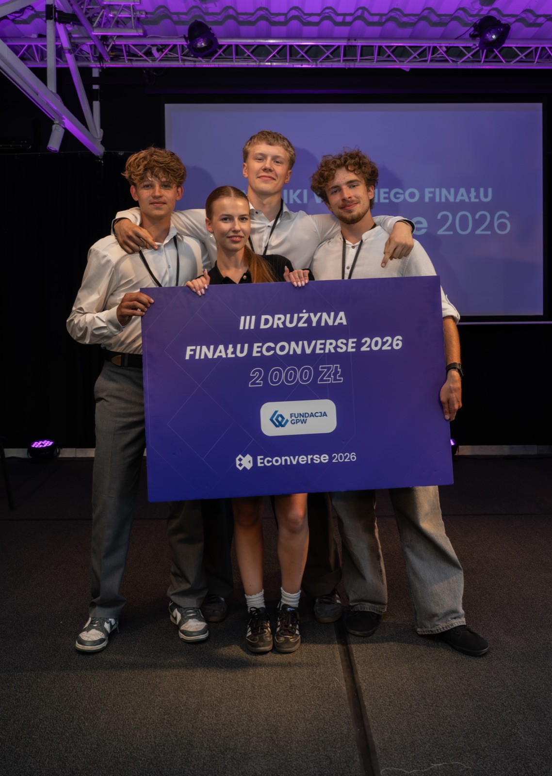 Jakub Siuda and the Finance Flow team at the Econverse 2026 national grand final